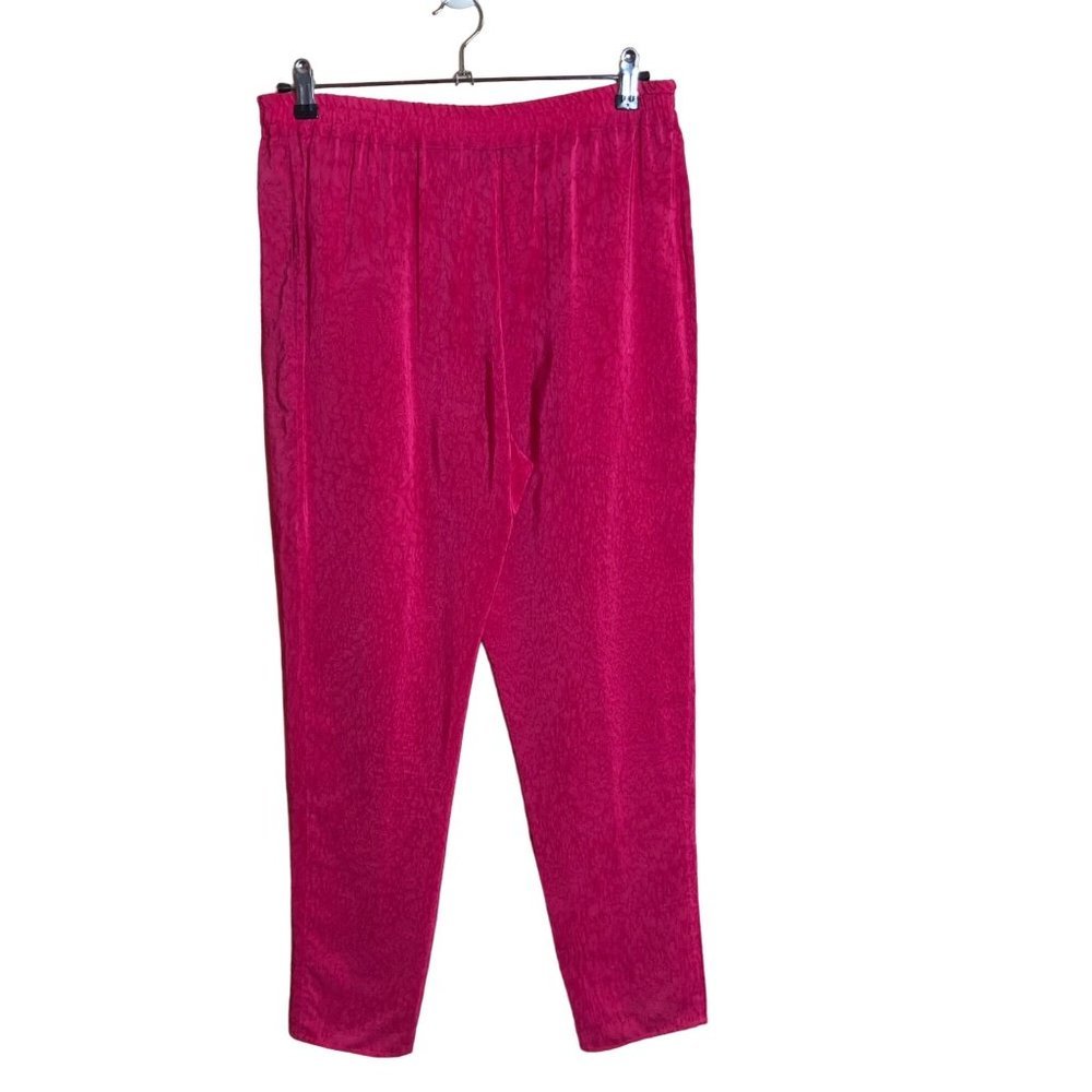 Vintage Rare Chantik Sz Small Women 100% Silk Bright Pink‎ Pants Nepal Trousers